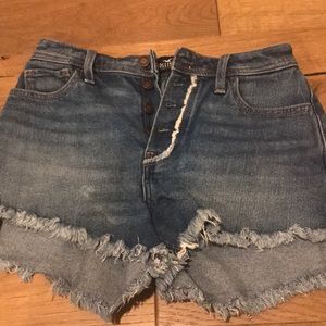 Blue high rise denim hollister shorts